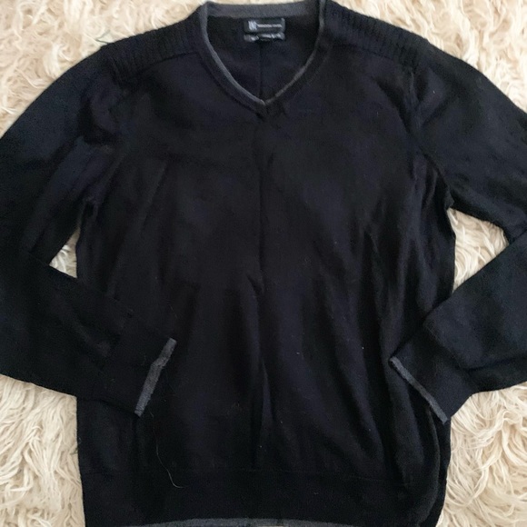INC International Concepts | Black V-Neck Wool Blend Sweater XL - Picture 3 of 10
